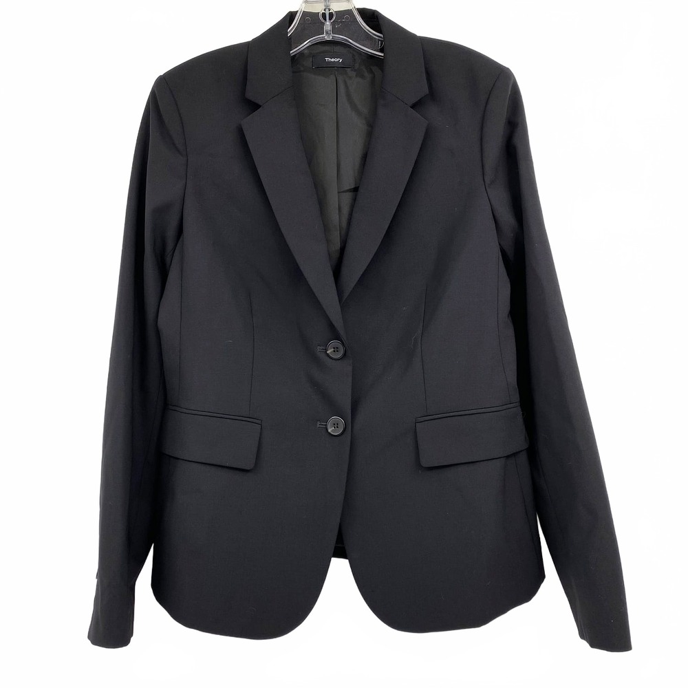 Theory Black Blazer | Wool Blend Regular 8 Women’s